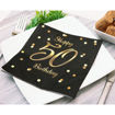 Picture of 50TH BIRTHDAY NAPKINS BLACK & GOLD 33X33CM 20 PACK